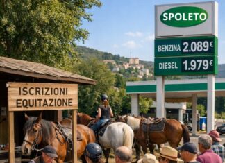 Lu caro benzina: Spoletini scopreno li cavalli e la bicicletta Benzina alle stelle Spoleto