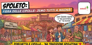Fiera Madonna Loreto Spoleto: date, orari e viabilità 2026 Fiera Madonna Loreto Spoleto, bancarelle di cipolle e porchetta in viale Trento e Trieste