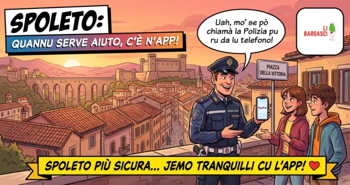 spoleto-youpol-cover-final YouPol app sicurezza Spoleto, il vigile mostra l'app a due ragazzi in piazza della Vittoria
